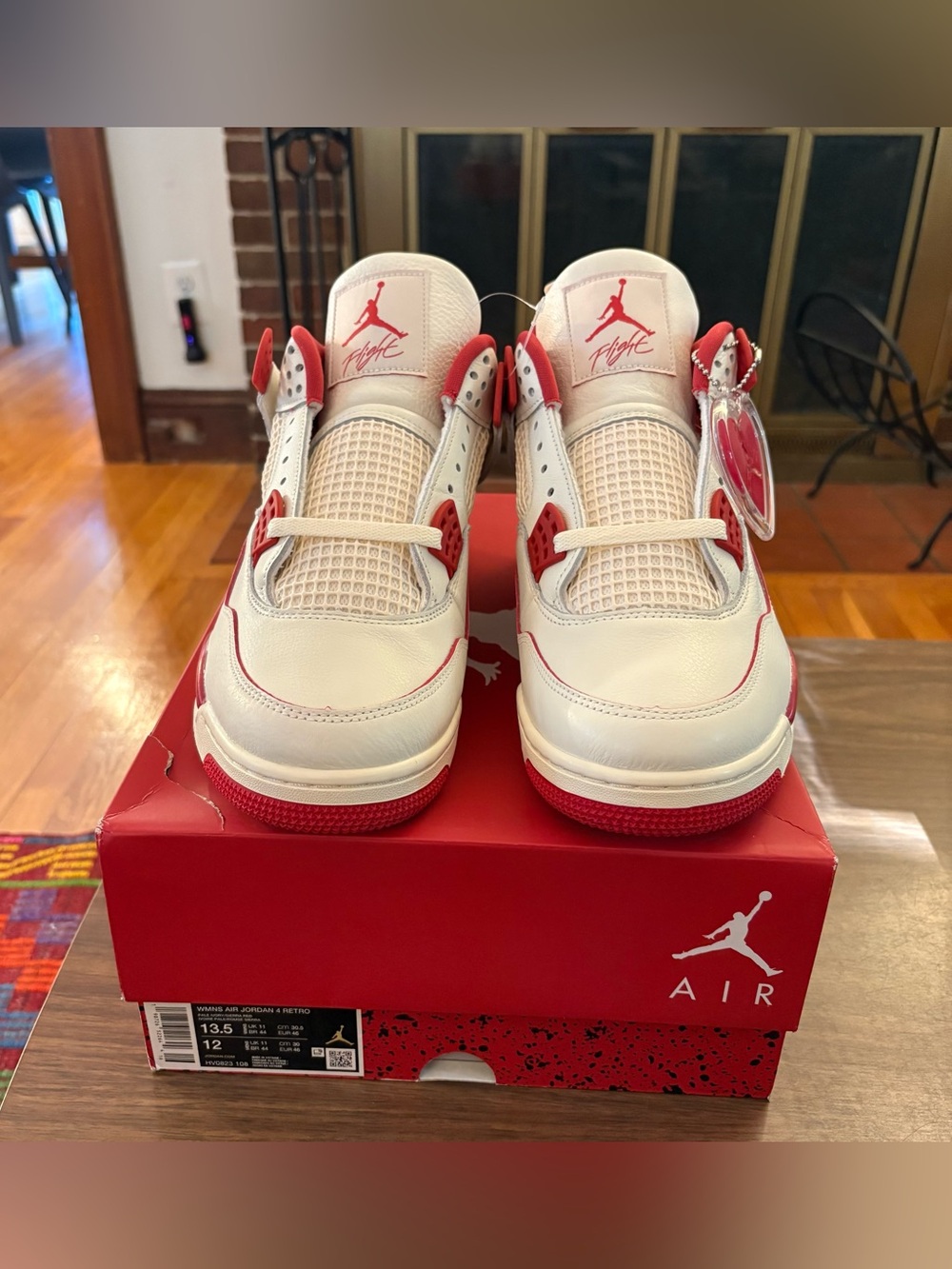 Brand new never worn!  Jordan 4 Valentine’s Day.  Size 12 - Picture 2 of 6